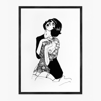 Mad Girls Love Songs screen print framed by Marcelina Amelia at Of Cabbages and Kings