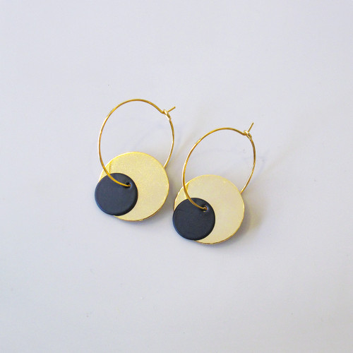 Ninkari Disc Earrings by Brass & Bold at Of Cabbages and Kings