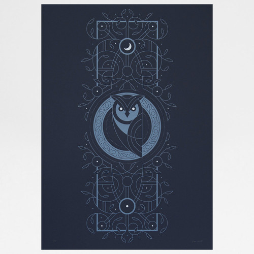 Night Owl screen print by The Lost Fox available at Of Cabbages and Kings. 