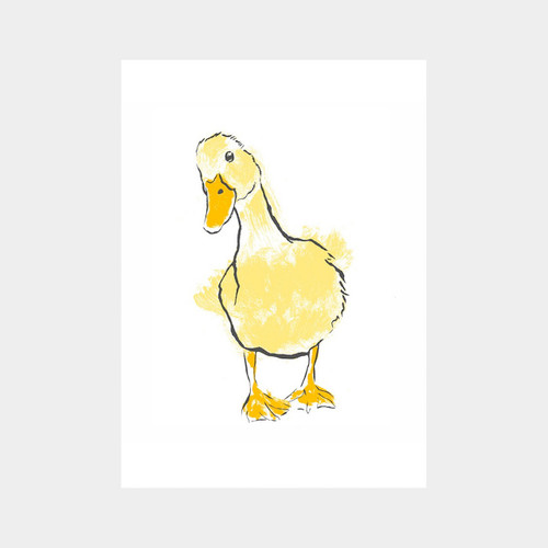 Yellow Duck A4 Screen Print by Tiff Howick at Of Cabbages and Kings