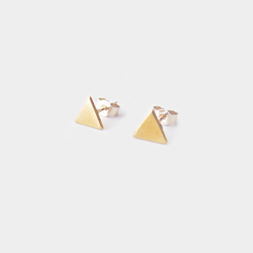 Tiny Triangle Gold Studs by Custom Made UK at Of Cabbages and Kings