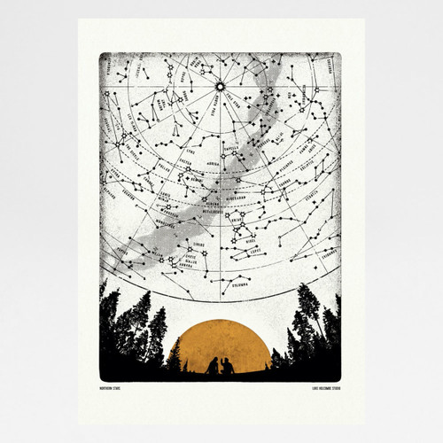Northern Stars Art Print - Wilderness by Luke Holcombe Studio at Of Cabbages and Kings