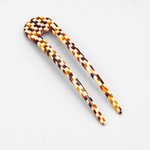 Honey Checker Hair Pin by Custom Made at Of Cabbages and Kings