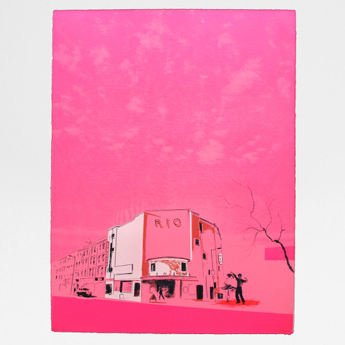 Date Night in Dalston (Rio Cinema) screen print by Anna Marrow at Of Cabbages and Kings