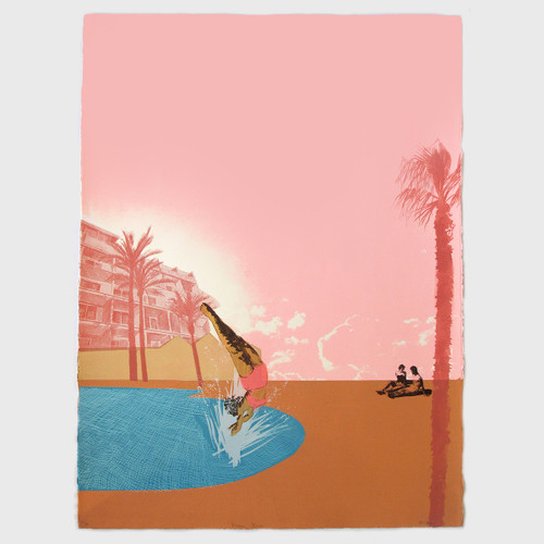 Summer Magic - swimming pool screen print by Anna Marrow at Of Cabbages and Kings