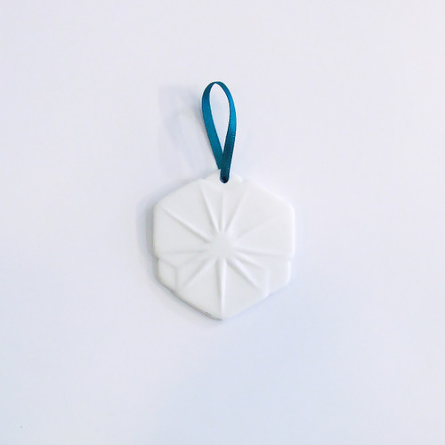 Small Bone China Snowflake Christmas Decoration - Hexagon by Reiko Kaneko at of cabbages and kings