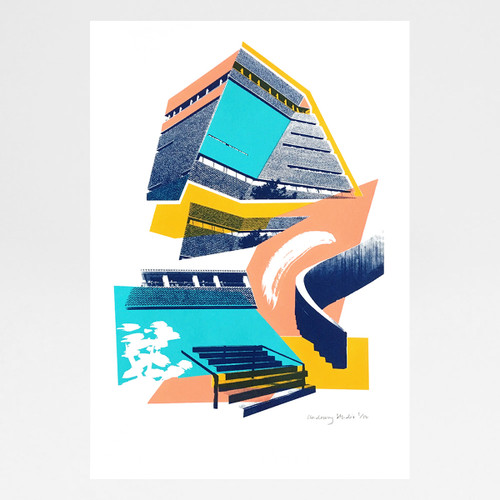 Tate Modern Blavatnik Building screen print by Underway Studio at Of Cabbages and Kings