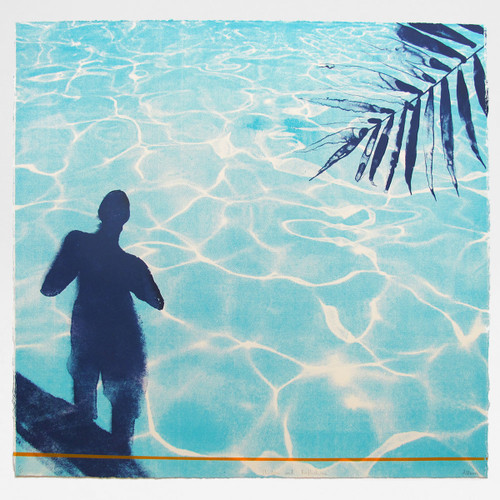 Shadows and Reflections Swimming Pool screen print by Anna Marrow at Of Cabbages and Kings