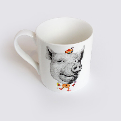 Alternative Xmas Mug Pig by Reiko Kaneko at Of Cabbages and Kings
