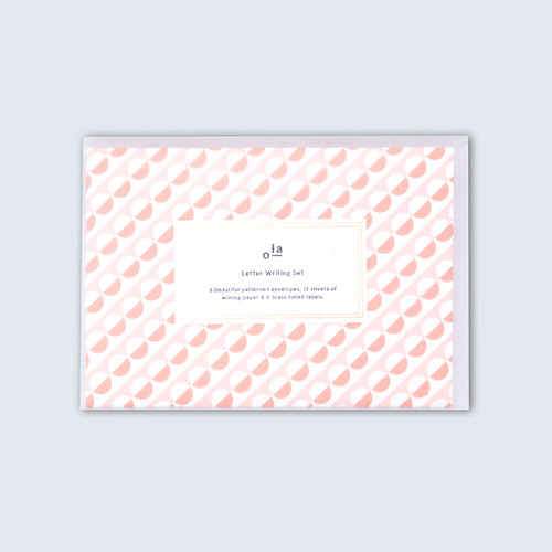 Letter Writing Set - Sophie Print in Pink + Orange (main) by Ola Studio Stationery at Of Cabbages and Kings