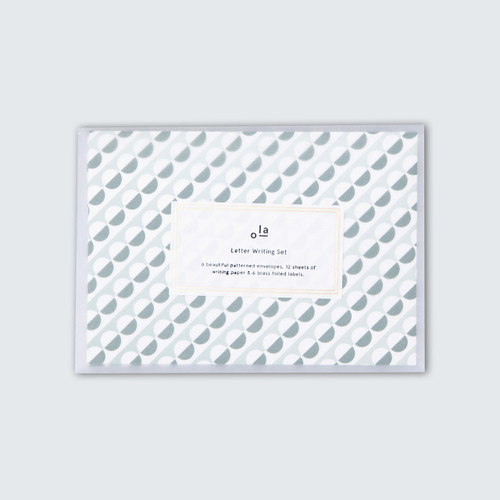 Letter Writing Set - Sophie Print in Blue + Green (main) by Ola Studio Stationery at Of Cabbages and Kings