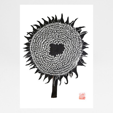 Sunflower (Black) print by Studio Wald at Of Cabbages and Kings