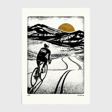 Ride Free - Mountain High Cycling Art Print by Luke Holcombe Studio at Of Cabbages and Kings