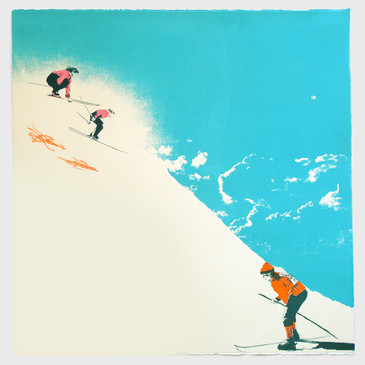 Fresh Mountain Air - Skiing Screen Print by Anna Marrow at Of Cabbages and Kings