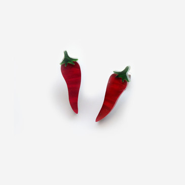 Chilli Pepper Studs by Wolf and Moon at Of Cabbages and Kings