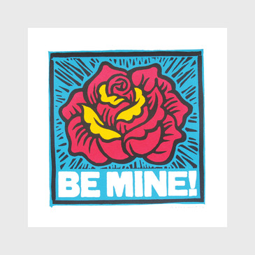 Be Mine! - Red Rose Sailor's Tattoo Screen Print by Gareth Williams at Of Cabbages and Kings