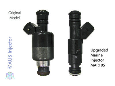 Comparison OEM (left) vs Upgrade Fuel Injector (right)