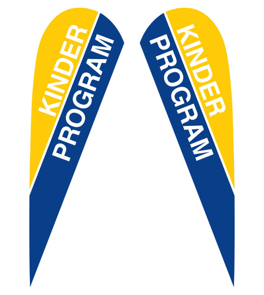 Kinder Complete Tear Drop Banner (250cm standing - MADE TO ORDER)