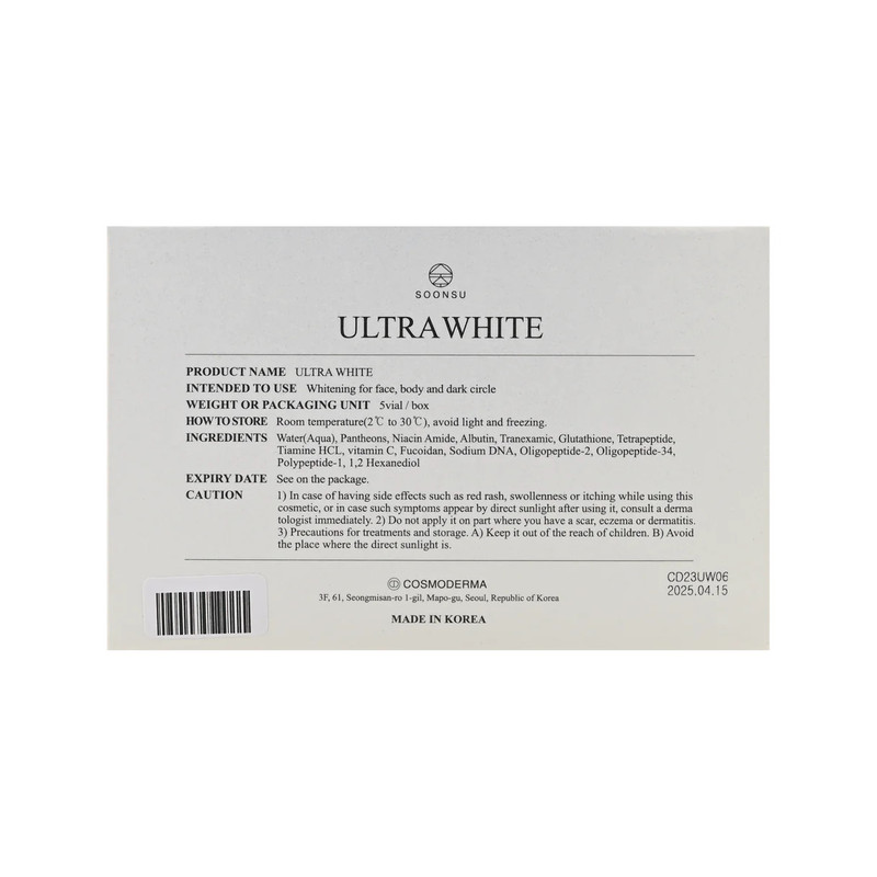 ultra white glutathione Soonsu Ultra White Solution