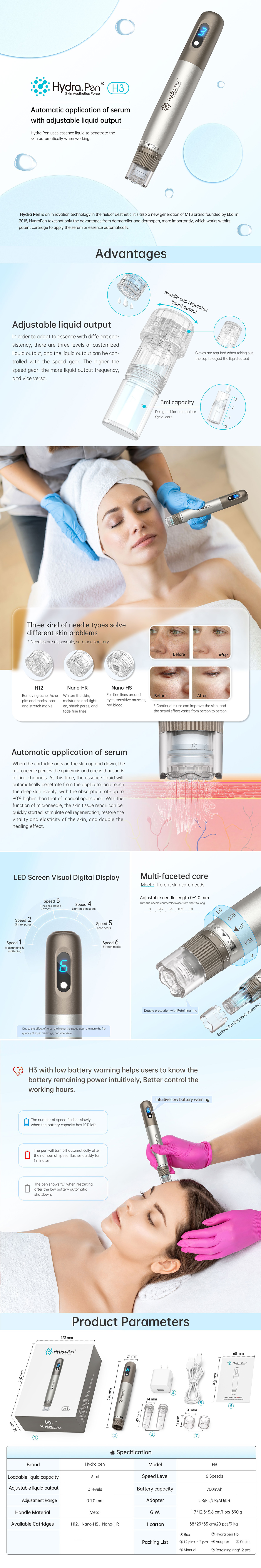 Dr. Pen Hydra H3 Pen All In One Microneedling Device