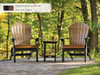 Classic folding Adirondack chairs shown with end table 