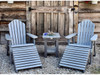 Adirondack chairs with end table and ottomans