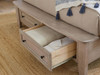 Footboard Storage drawers close-up