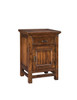 Wolf Creek One Drawer Nightstand
•Beautifully textured acacia wood construction
•Drawers include 5 piece construction with full extension heavy drawer slides
•One drawer nightstand has cabinet door for plenty of storage space
•Two drawer nightstand features LED night light on bottom with touch switches on each side and charging station in top drawer
•Metal nail head details for added styling
