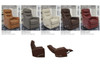 Leather options. Illustration of articulating headrest and recline feature