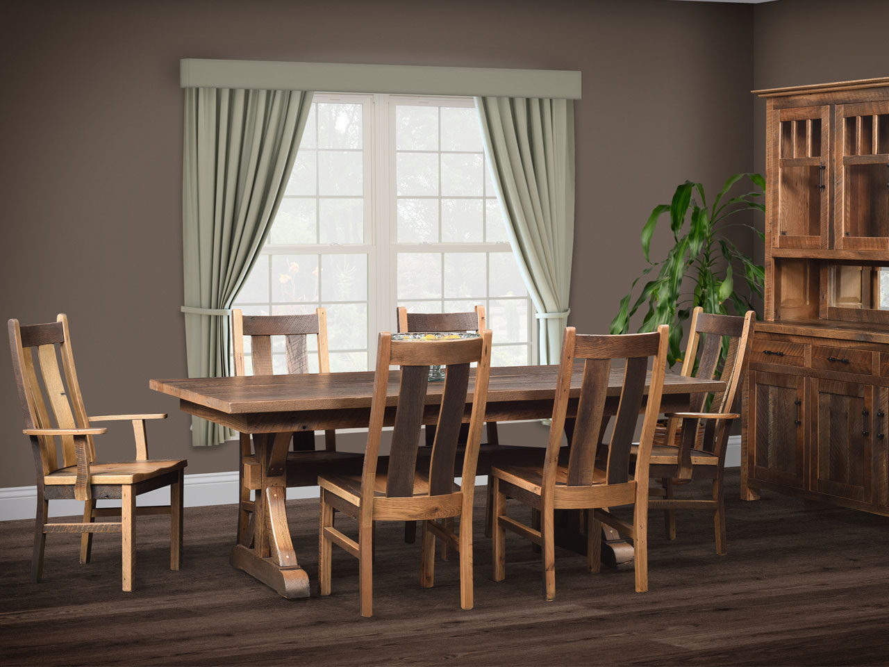 Bristol reclaimed barnwood 42" x 72" table with 2leaves