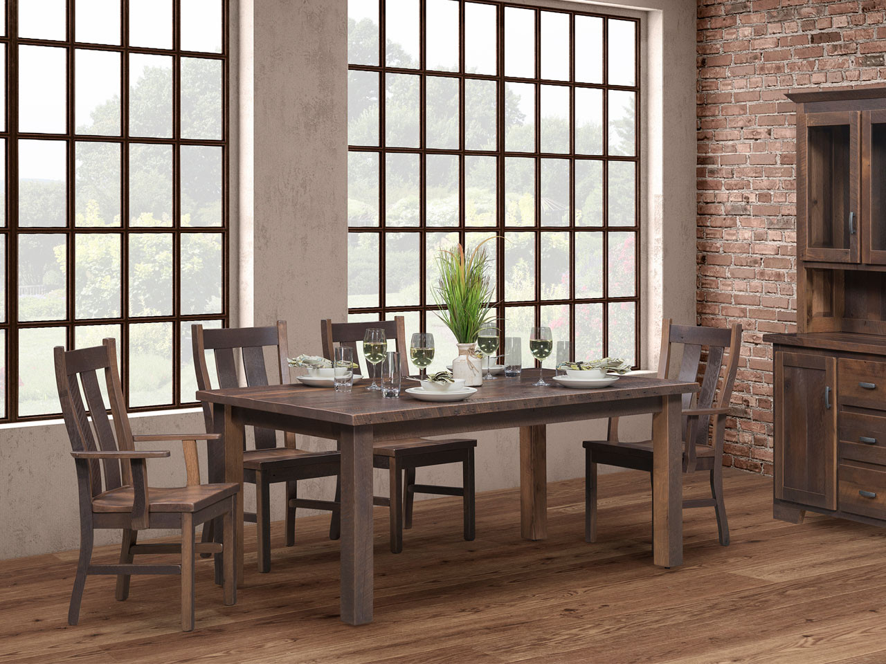 Bristol reclaimed barnwood 42" x 72" table with 2leaves