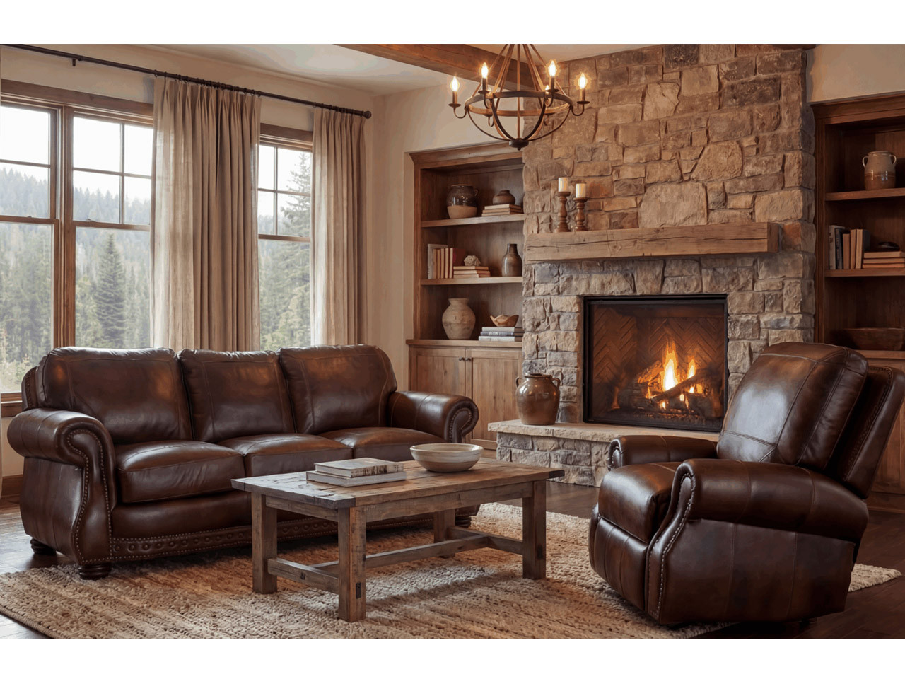 8755 Leather Sofa