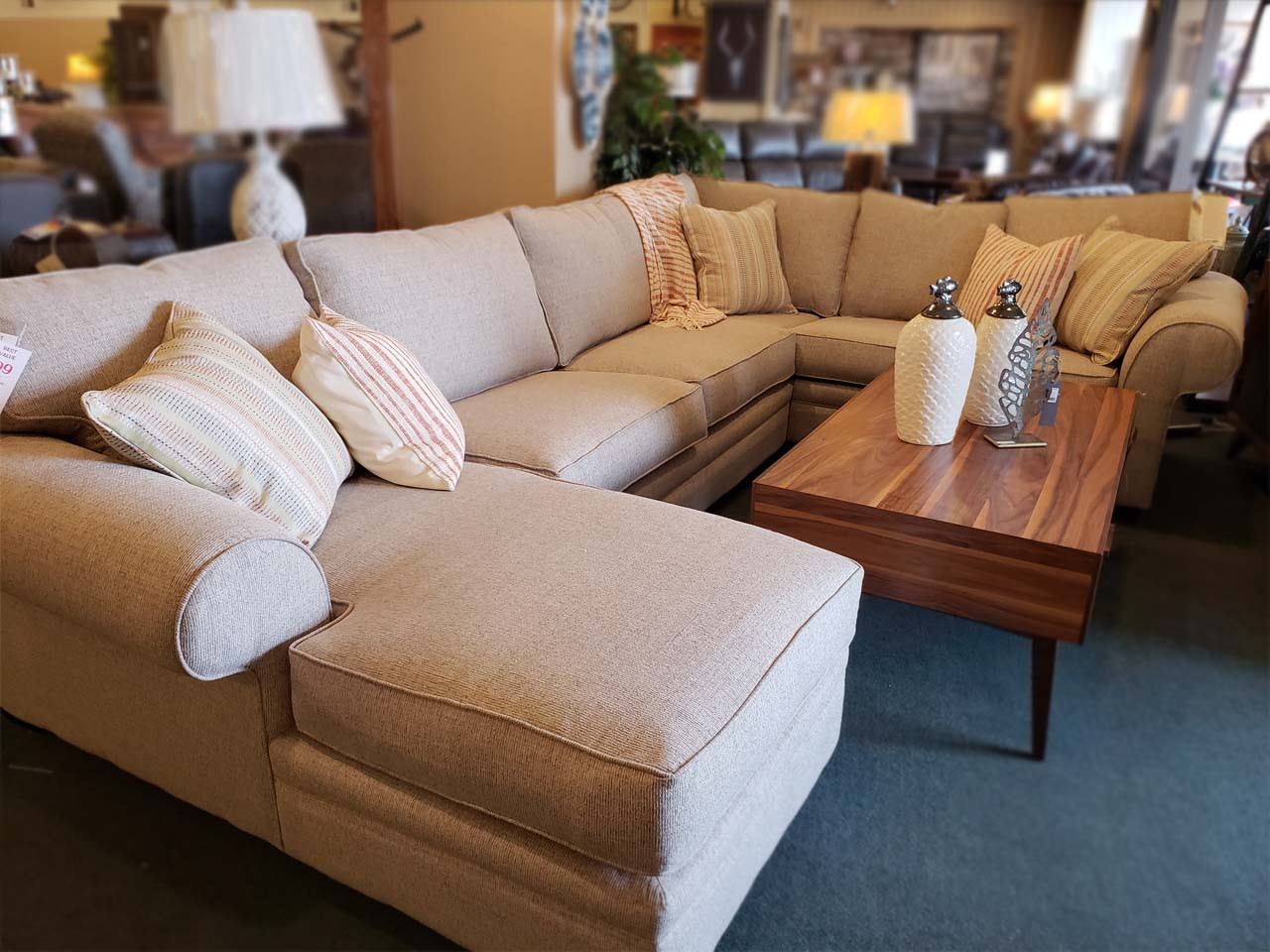 Large Fabric Sectional with Chaise by Intermountain Furniture