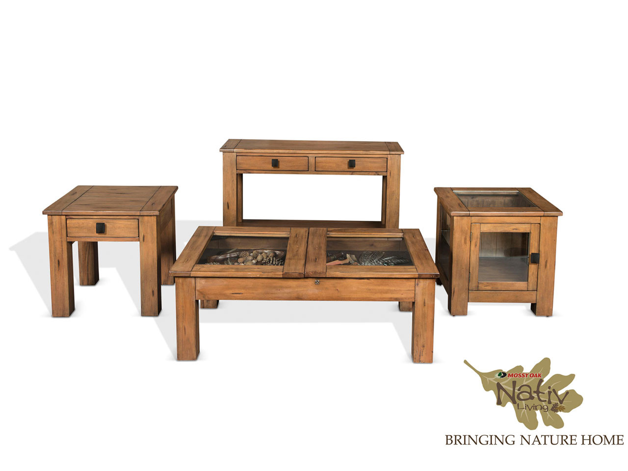 Mossy Oaks Storage Cocktail Table With Baskets