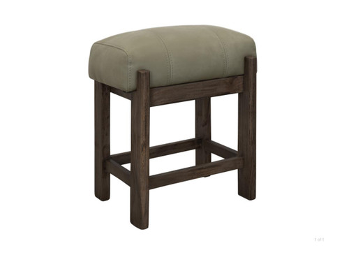 Balam Olive Leather Barstool