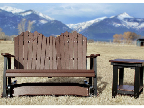 4 foot Classic glider and end table Walnut and black