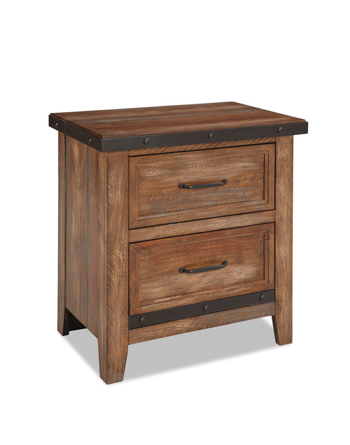 Taos One Drawer Nightstand
tudded metal detailing for distinctive unique design
•Option of one drawer nightstand with metal drawer or standard two drawer nightstand
•Nightstand features built-in USB port for convenient charging
