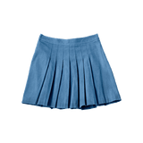 Blue Mini Pleated Skirt