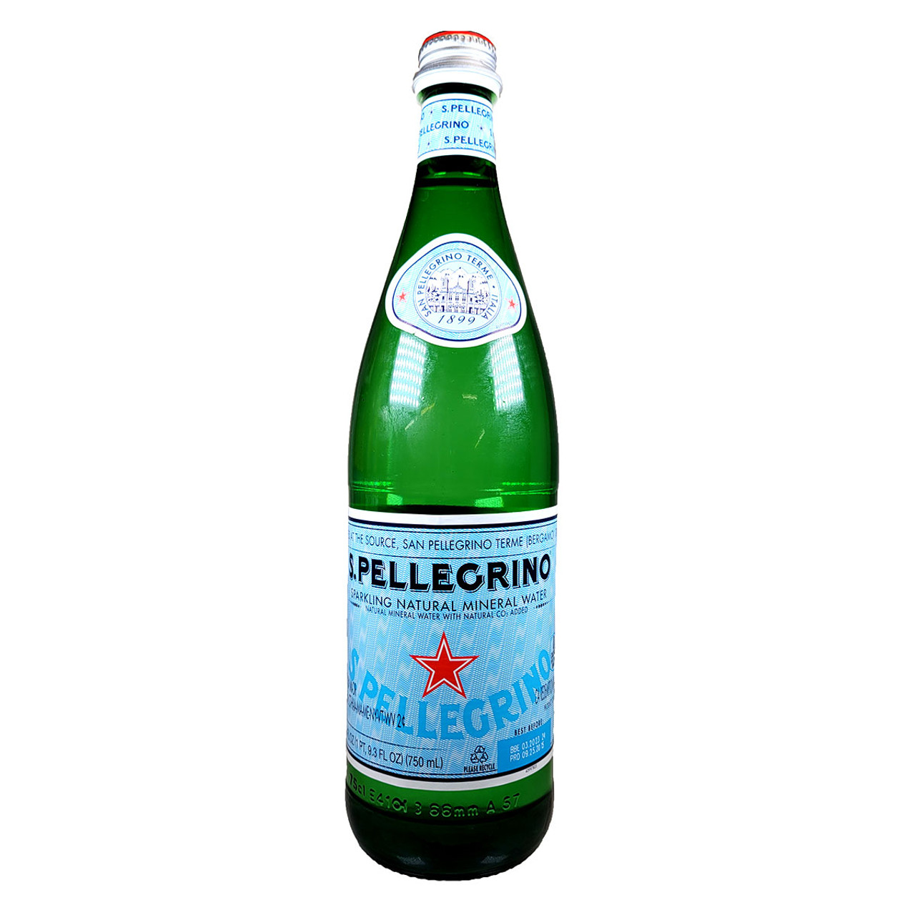 S.Pellegrino® Sparkling Water, 1 Liter Glass Bottle 12-Pack