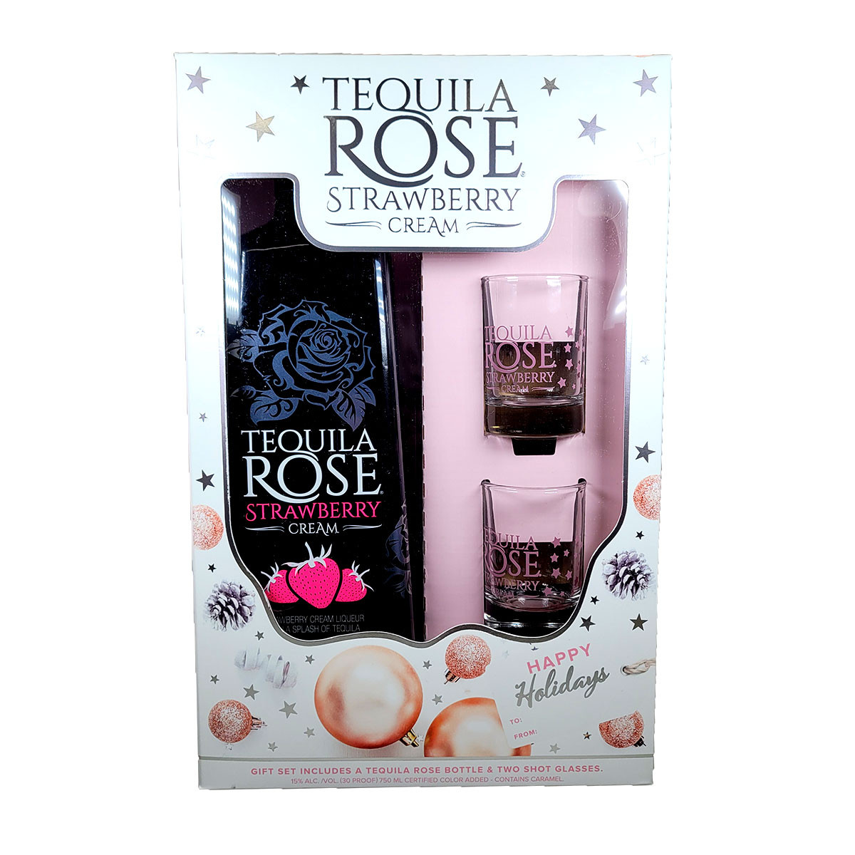 Tequila Rose Strawberry Cream Liqueur Gift Pack With 2 Glasses