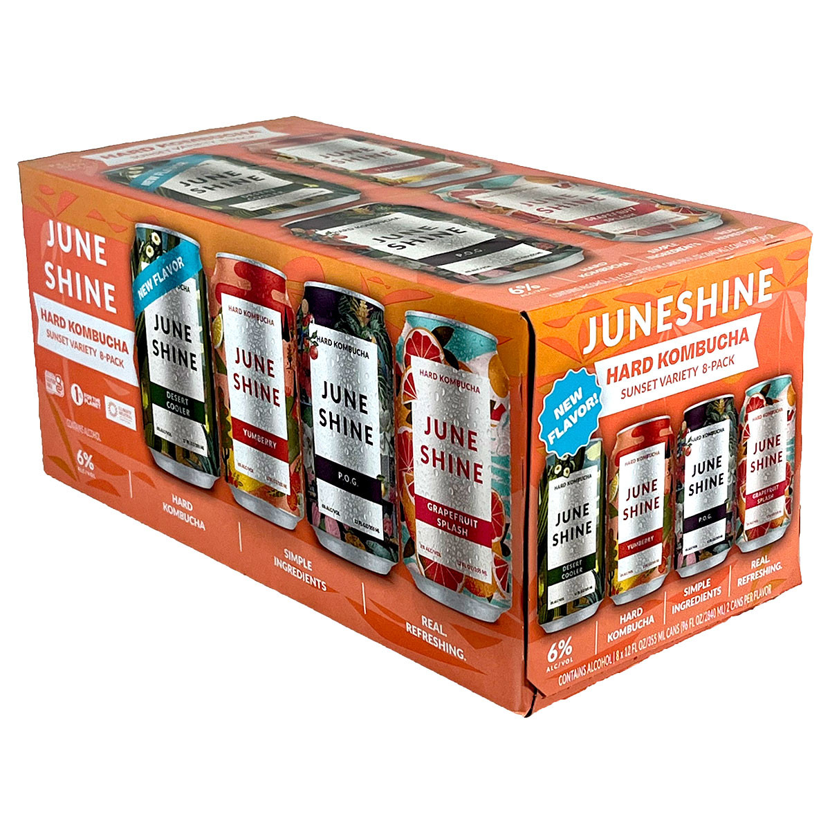 JuneShine Sunset Hard Kombucha Variety 8-Pack Can