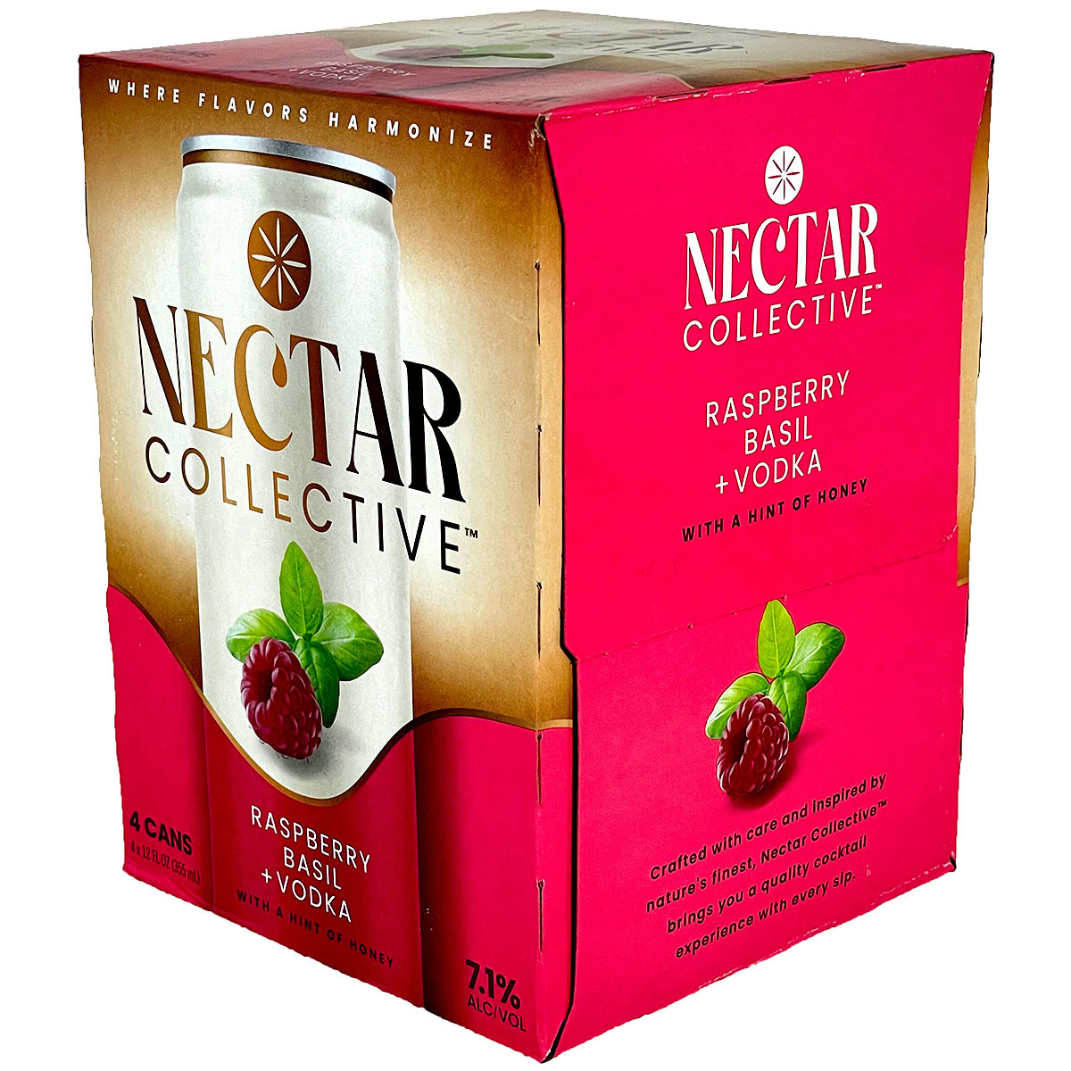 ドリンク Nectar Collective Raspberry Basil + Vodka 4-Pack Can