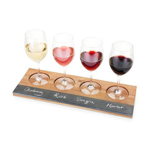 Rustic Farmhouse Acacia Wood Wine Flight Board by Twine