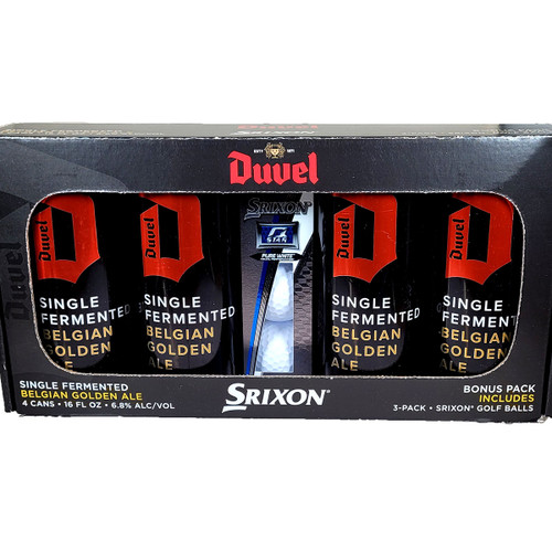 Duvel Single Fermented Belgian Golden Ale Can w/ Srixon Golf Balls Gift Pack