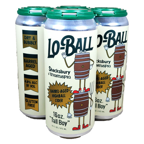 Shacksbury / WhistlePig Lo-Ball Barrel-Aged Highball Cider 4-Pack Can
