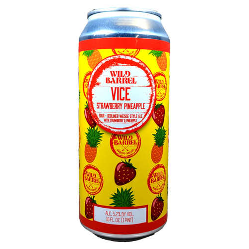Wild Barrel Vice Strawberry Pineapple Sour Berliner Weisse Style Ale Can