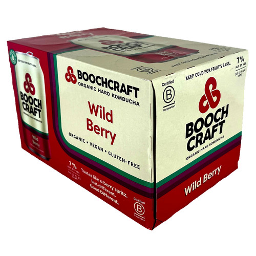 Boochcraft Wild Berry Organic Hard Kombucha 6-Pack Can