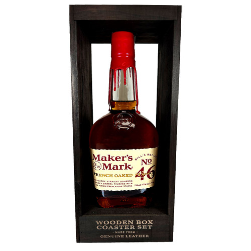Maker's Mark 46 Bourbon Gift Set with 2 Leather Coasters