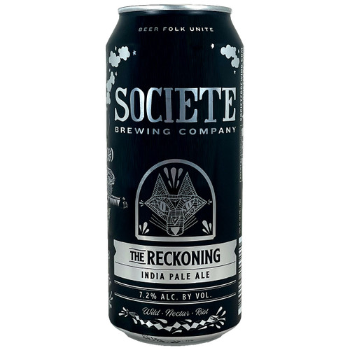 Societe Brewing Company The Reckoning IPA 16oz Can – 7.2% ABV, West Coast-style India Pale Ale with tropical fruit and citrus notes