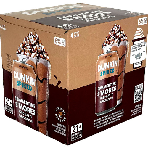 Dunkin' Spiked Summertime S'mores Iced Latte 4-Pack Can Dunkin' Spiked Summertime S'mores Iced Latte 4-Pack Can